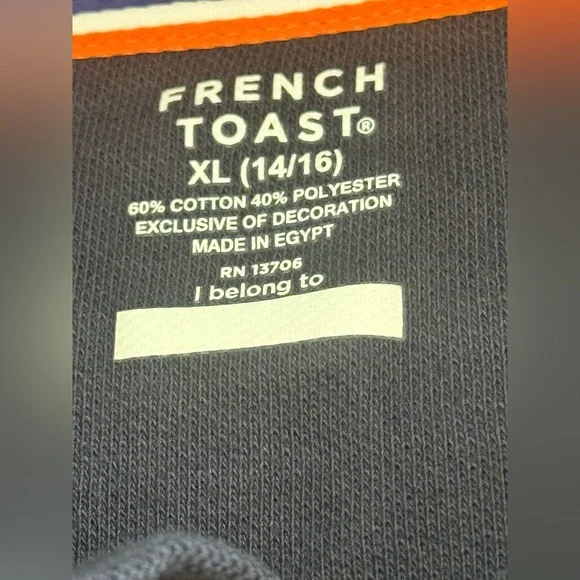 French Toast  Girls Short Sleeve Regular Fit Polo Shirt in navy size XL & XXL. - Picture 3 of 4